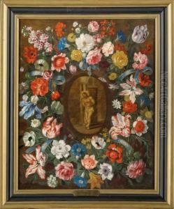 Couronne De Fleurs Entourant Le Christ Aux Liens