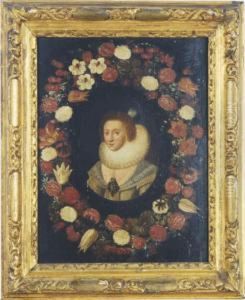 Portrait Of Prince Frederick Hendrik Of Orange In A Flowersurround