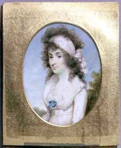 Portrait Miniature of Lydia or Elizabeth Hunt by Henry Edridge