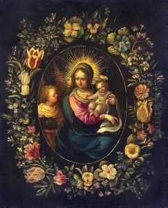 The Virgin And Child With The Young St. John The Baptist In A Garland Of Flowers