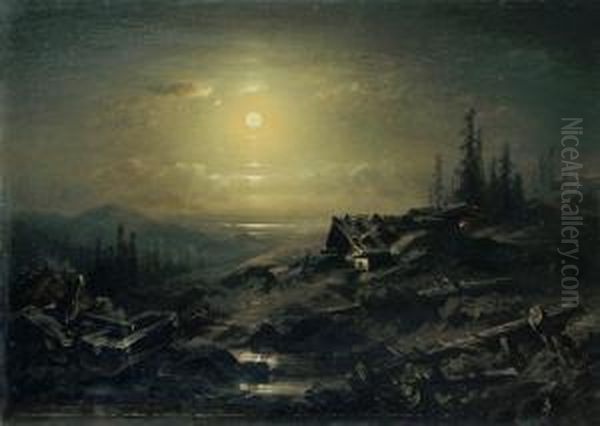 Nachtliche Gebirgslandschaft - view 1