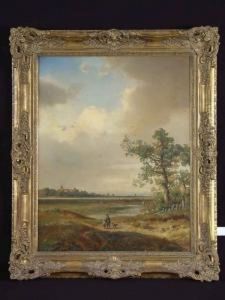 Mann M. Kind U. Hund In Bayer. Landschaft