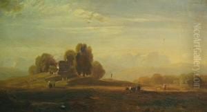 Pastoral Landscape With Chapel by August Seidel