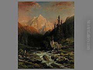 Muhle Vor Gebirgslandschaft Muhle Vor Gebirgslandschaft