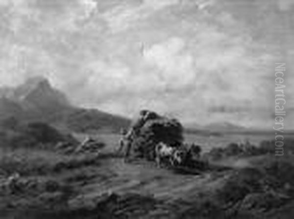 A. "getreideernte Am Vorgebirgssee".
 Sign. Ol Auf Lwd. Besch. 54 X 75 Cm. Rahmen - view 1