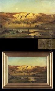 Romantische Gebirgsseelandschaft by August Seidel