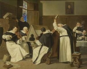 Musizierende Monche. Musizierende Monche.
