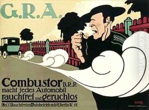 German advertisement promoting the use of cars with reduced pollutant emissions by Hans Rudi Erdt