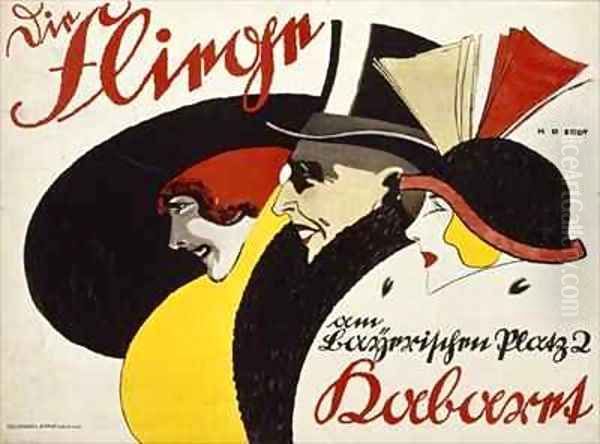 German advertisement for the cabaret Die Fliege in Berlin - view 1
