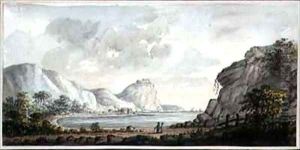 Landscape with two Figures Overlooking a Bay by Lady Egerton
