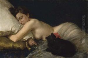 Nu Endormi Au Chat Noir by Guillaume Seignac