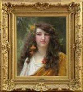 "portrait De Jeune Fille Aux Capucines"