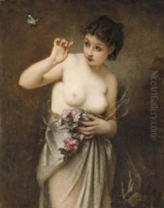 Jeune Fille Au Papillon by Guillaume Seignac