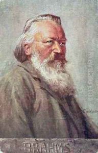 Portrait of Johannes Brahms German composer