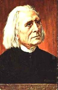 Portrait of Franz Liszt Hungarian composer and pianist by Albert Eichhorn