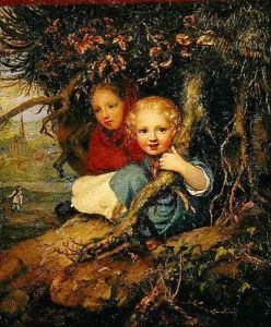 Two Children under Tree Roots by August von der Embde