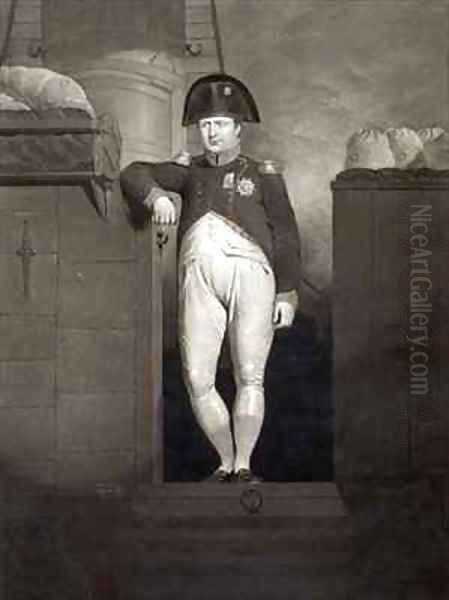 Napoleon Bonaparte on the gangway of HMS Bellerophon after reaching Plymouth Sound - view 1