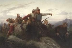 Soldaten Aus Der Zeit Des
 Dreisigjahrigen Krieges Transportieren Einen Verwundeten.