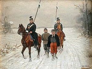 Zwei Berittene Preussische Soldaten by Christian I Sell