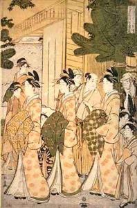 New Years Parade of the Beauties of the Green Houses 2 by Choki Eishusai