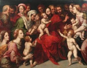 Suffer The Little Children To Come Unto Me by Vincent Sellaer