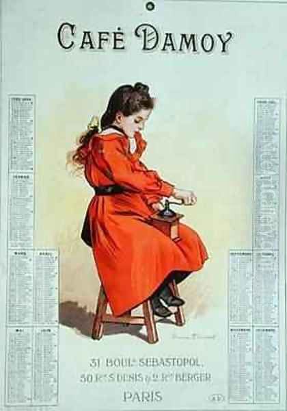 Advertisement and calendar for Cafe Damoy - view 1