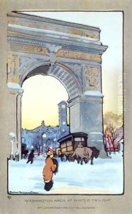 Washington Square Arch at Winter Twilight by Elmer, Rachael Robinson