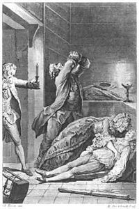 Jean Calas discovering his dead son by Eisen, Charles Joseph Dominique