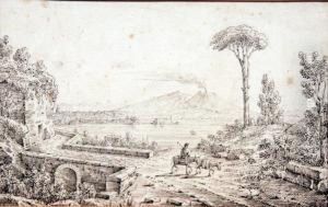 Strada Di Posillipo Con Veduta Sul Golfo by Antonio Senape