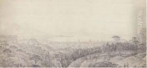 View Of Naples, Vesuvius Beyond by Antonio Senape