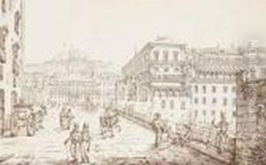 Une Vue De Naples Avec Des Personnages Au Premier Plan by Antonio Senape