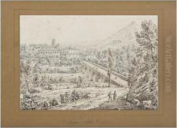 Deux Vues Des Environs De Naples : Castellamare Et Villaggio Della Cava - view 1