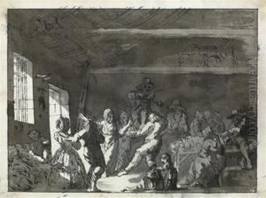 Scene De Cabaret by Jacques Albert Senave