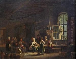 Un Violoniste Dans Un Interieur Paysan by Jacques Albert Senave
