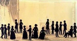Silhouette of the Family and Guests of Dr Cheesman by Augustin Amant Constant Fidele Edouart