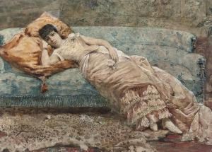Mujer Tumbada by Rafael Senet y Perez