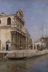 Venezianische Ansicht Mit Kirchenfassade