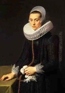 Portrait of a Lady in a Black Dress by Nicolaes (Pickenoy) Eliasz