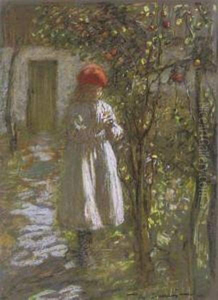 A Young Girl In An Orchard; And The Harvest - view 1
