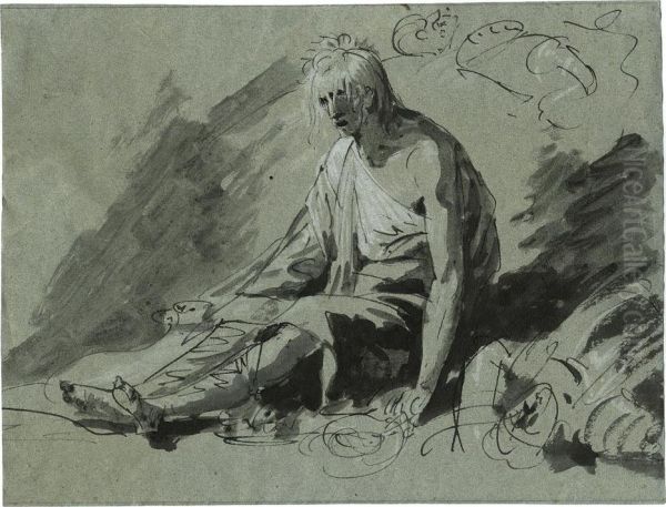 Sitzende Figur In Verwirrtem Zustand - view 1