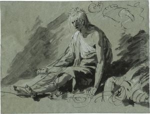 Sitzende Figur In Verwirrtem Zustand by Johan Tobias Sergel