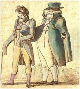 Caricature Of Two Dandies by Johan Tobias Sergel
