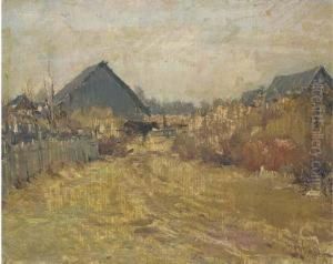 Study Of A Russian Farm by Valentin Aleksandrovich Serov