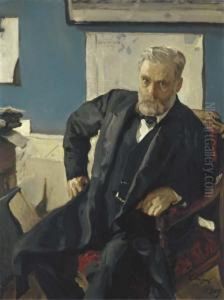 Portrait Of Emmanuel Nobel (1859-1932) by Valentin Aleksandrovich Serov
