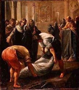 The Shrouding of Abbot Suger in the Basilica of St Denis in Paris in the presence of King Louis VII of France by Charles (the Elder) Erard or Errard