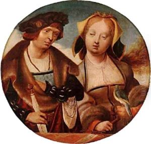 St Cecilia And Her Fiance 1518-20 by Cornelis Engelbrechtsen