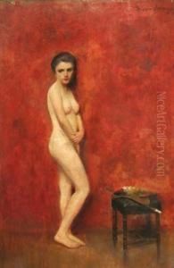 Nudo Nello Studio Dell'artista by Luigi Serralunga