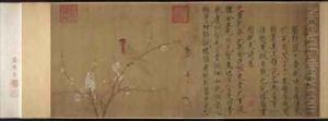 Five coloured Parakeet on a Blossoming Apricot Tree 2 by Huizong Emperor