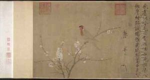 Five coloured Parakeet on a Blossoming Apricot Tree by Huizong Emperor