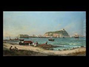 Suditalienischer Hafen Mit Fischern by Giovanni Serritelli